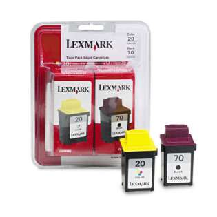Lexmark 20, 70, 15M2328 Genuine Original (OEM) ink cartridges (pack of 2)